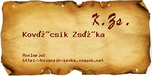 Kovácsik Zsóka névjegykártya